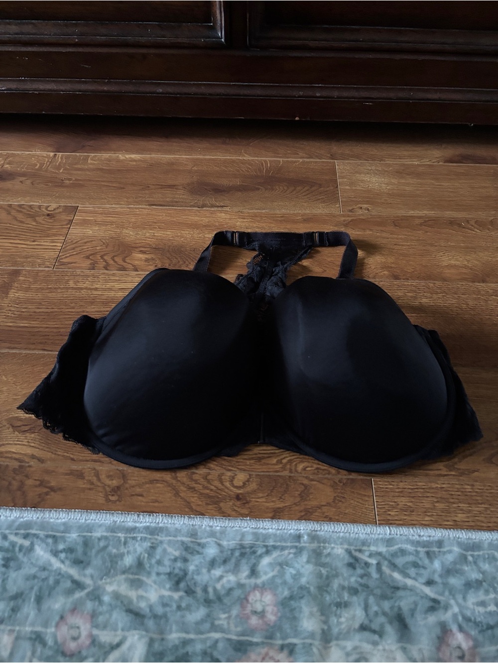 Torrid Curve Everyday Smooth Black Bra with Lace Racerback in size 42DDD